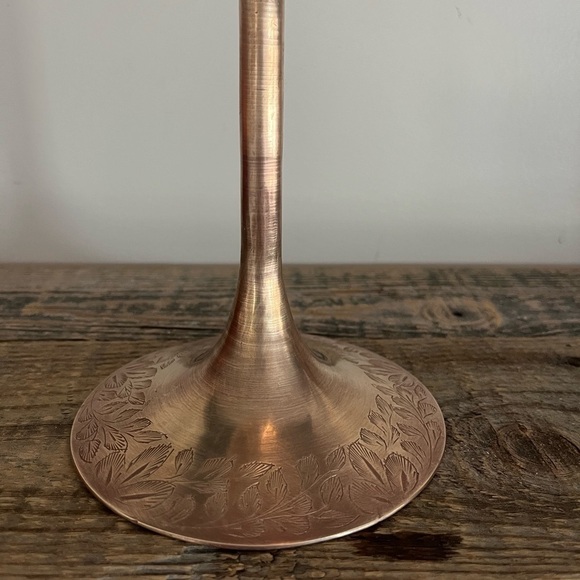 Large brass goblet etched - Picture 3 of 6